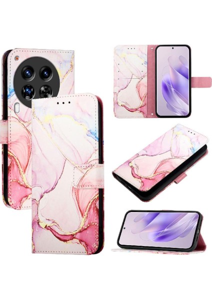 Tecno Camon 30 Premier 5g Pu Deri Mermer Desen Kickstand Için Kılıf (Yurt Dışından)