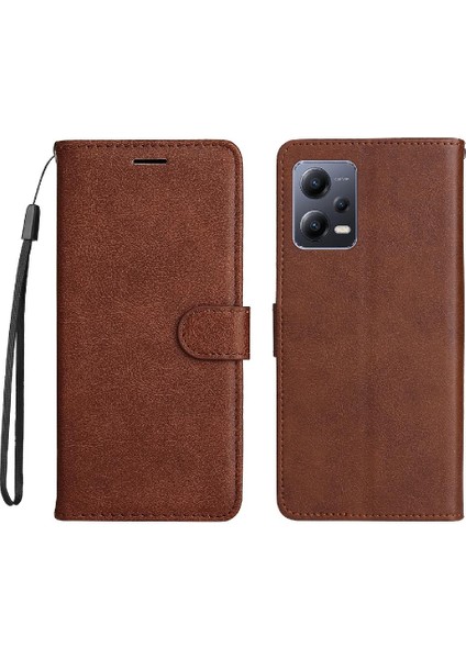 Bdt Shop Xiaomi Poco X5 5g Için Flip Case Yüksek Kalite Deri Klasik Düz Renk (Yurt Dışından)