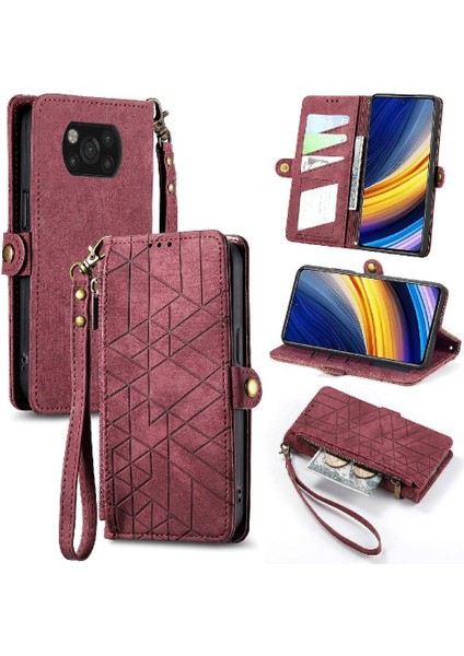 Xiaomi Poco X3 Pro Için Flip Case Basit Iş Kapak Çevirin Cüzdan Deri (Yurt Dışından)