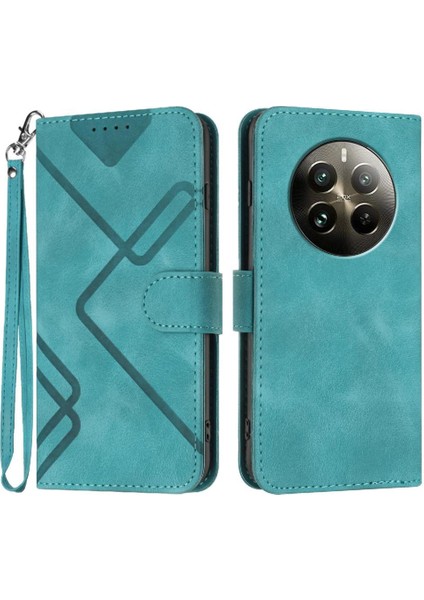 Kart Yuvası Standı Manyetik Flip ile Realme 12 Artı Pu Deri Için Flip Case (Yurt Dışından)
