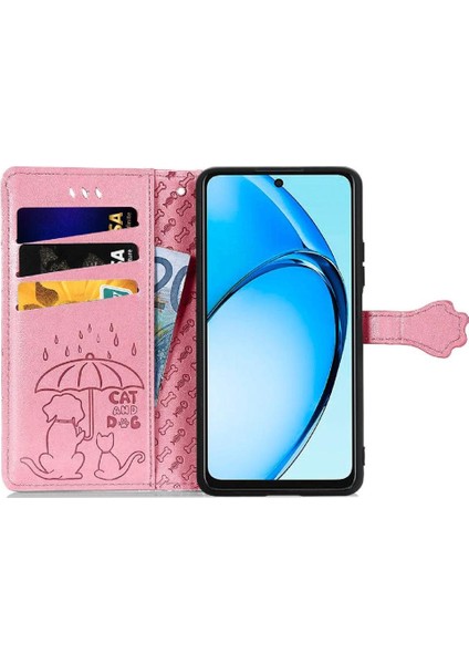 Oppo A60 4g Flip Kapak Için Flip Case Kısa Kayış Deri Kılıf Karikatür (Yurt Dışından)