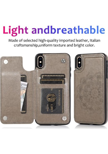 IPhone Xs Max Desen Çiçek Kabartmalı Pu Için Kart Tutucu Kılıf ile Cüzdan (Yurt Dışından) indirimleri