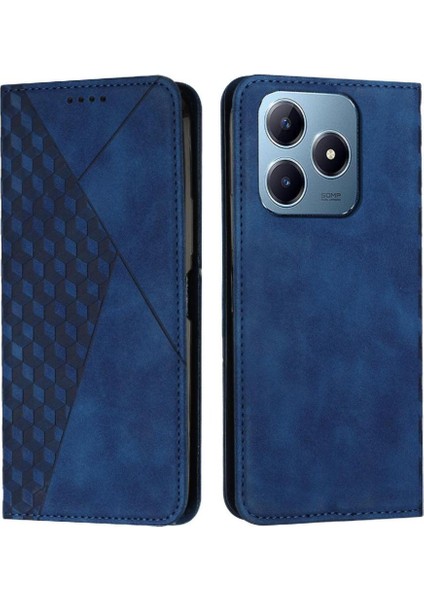 Realme C61 Cüzdan Kickstand Pu Deri Kart Ekleme Için Flip Case (Yurt Dışından)