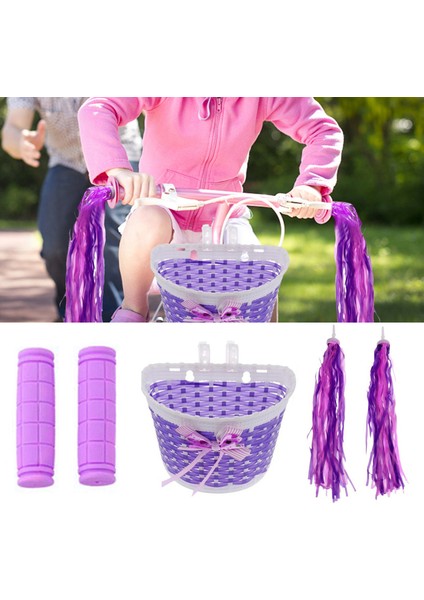 Pembe Tarzı Çocuklar Için Bisiklet Ön Direksiyon Sepeti + Retro Püsküller Süsler Bisikletler Trisikletler Scooterlar Bisiklet Direksiyon Kılıfı (Yurt Dışından) modelleri