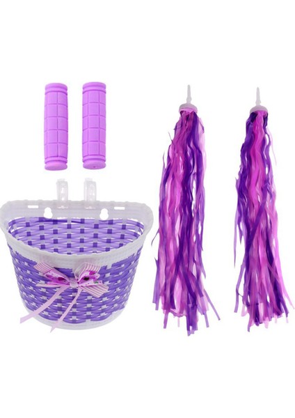 Pembe Tarzı Çocuklar Için Bisiklet Ön Direksiyon Sepeti + Retro Püsküller Süsler Bisikletler Trisikletler Scooterlar Bisiklet Direksiyon Kılıfı (Yurt Dışından) indirimleri