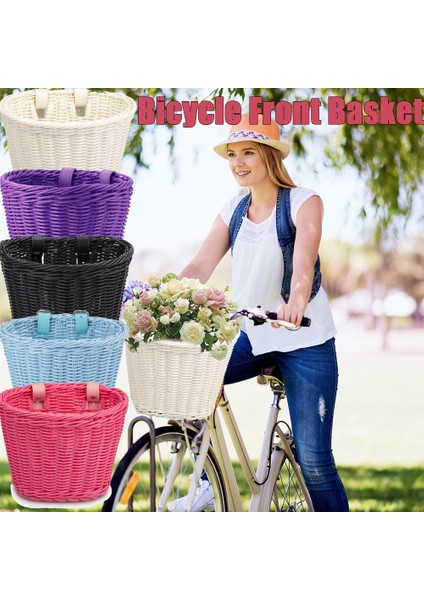 Siyah Stil El Yapımı Çocuk Yetişkin Bisiklet Sepeti Direksiyon Bisiklet Çantası Bisiklet Sepeti+Zil+Püskül+Sticker Seti Bisiklet Aksesuarları (Yurt Dışından) fiyatları