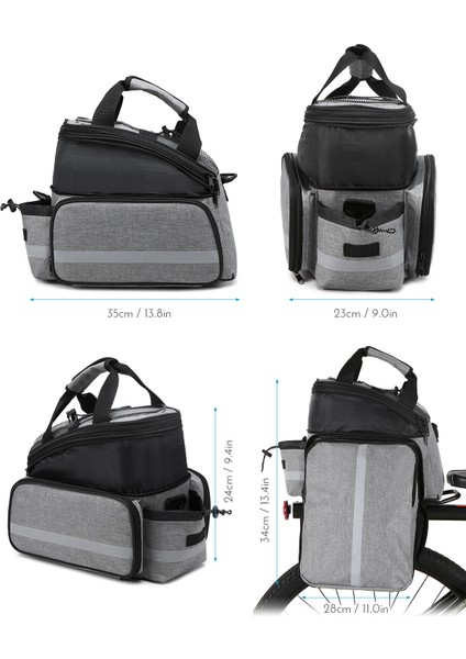 Mavi Stil LIXADA13L Bisiklet Arka Koltuk Çantası Su Geçirmez Bisiklet Rack Koltuk Çantası Arka Bagaj Sırt Çantası El Çantası Omuz Çantaları (Yurt Dışından) fırsatları