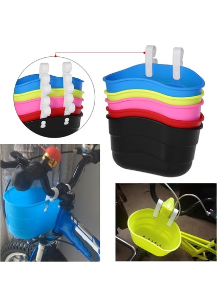 Pembe Tarzı Bisiklet Ön Sepeti Güzel Çocuk Bisikleti Plastik Çantalar Alışveriş Sabitleyicileri Direksiyon Taşıyıcı Scooter Sırt Çantası (Yurt Dışından) modelleri