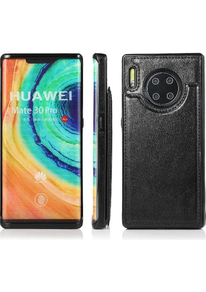 Kart Tutucu Kickstand ile Huawei Mate 30 Pro Pu Deri Için Cüzdan Kılıf (Yurt Dışından)