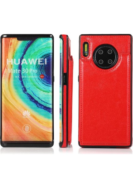 Kart Tutucu Kickstand ile Huawei Mate 30 Pro Pu Deri Için Cüzdan Kılıf (Yurt Dışından)