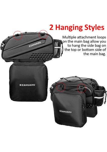 Kırmızı Stil Lixada 3'ü 1 Arada Bisiklet Çanta Bagaj Çantası Su Geçirmez Bisiklet Arka Koltuk Çantası ile Asılı Çantalar Bisiklet Kargo Bagaj Çantası (Yurt Dışından) fırsatları