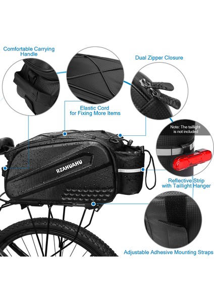 Siyah Stil Lixada 10L Çok Fonksiyonlu Bisiklet Arka Koltuk Çantası Su Geçirmez Bisiklet Bagajı Pannier Çanta El Çantası Omuz Çantası (Yurt Dışından) indirimleri