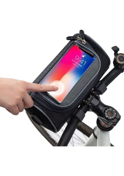Gül Tarzı Büyük Kapasiteli Bisiklet Çantaları Dokunmatik Ekranlı Direksiyon Çantası Ön Boru Su Geçirmez Telefon Çantası Scooter Paketi Omuz Çantası Çok (Yurt Dışından) fiyatları