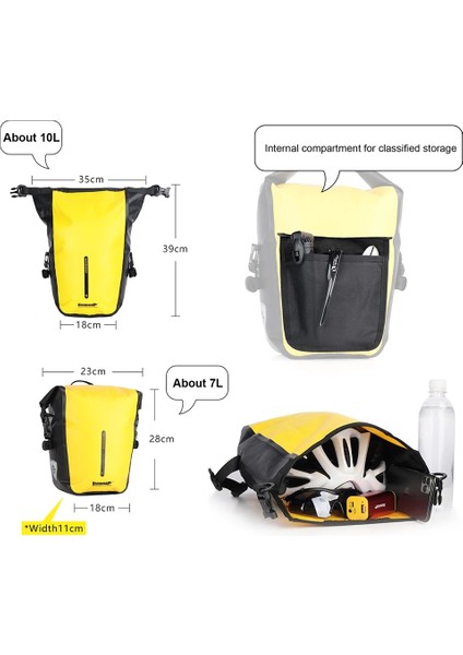 F80-SARI Tarzı Rhinowalk Su Geçirmez Bisiklet Çanta Yan Çanta Bisiklet Aksesuarları Mtb Bisiklet Arka Koltuk Bagaj Taşıyıcısı (Yurt Dışından) indirimleri