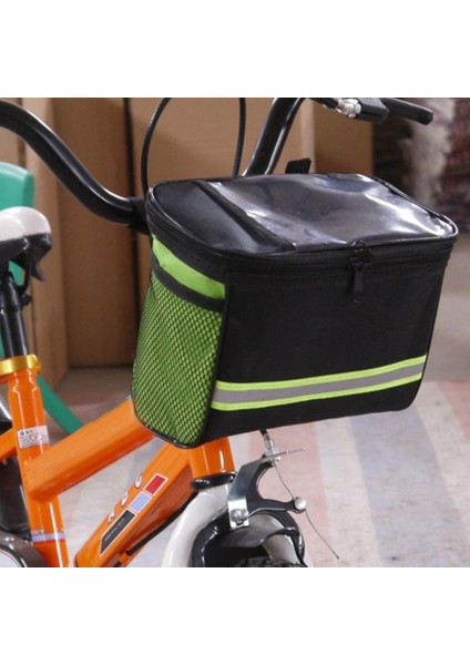 Yeşil Stil Açık Hava Bisiklet Bisikleti Ön Çerçeve Tüp Çantası Bisiklet Direksiyon Sepeti Paketi Pannier Desteği Bycicle Aksesuarları Telefon Tutucu (Yurt Dışından)
