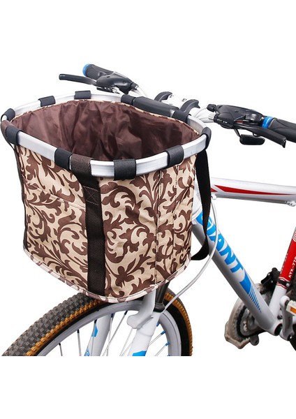 Kahverengi Tarzı Bisiklet Küçük Evcil Hayvan Taşıma Torbası Ön Sepet Ayırıcı Mtb Bisiklet Asılı Katlanır Alüminyum Alaşım Kenar Bagaj Çantası 5kg Yük (Yurt Dışından) modelleri