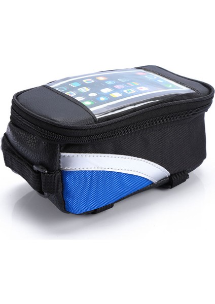 Mavi Stil Bisiklet Telefon Çantası Bisiklet Bisiklet Kafa Tüpü Direksiyon Barı Cep Telefonu Kılıfı Tutucu Ekran Telefon Tutucu Çanta Kılıfı Dokunmatik Ekran Ile (Yurt Dışından)