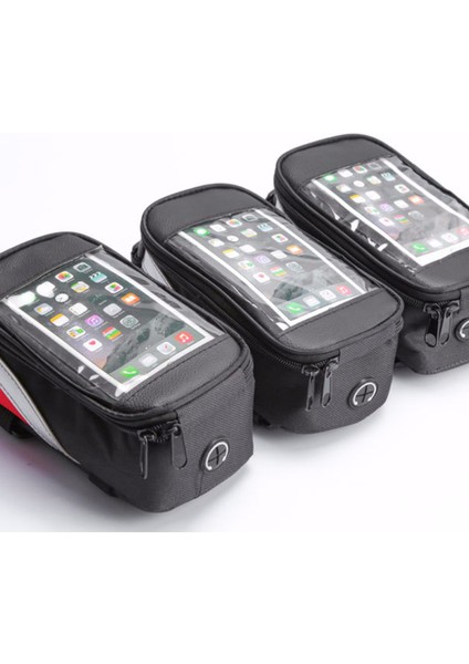 Mavi Stil Bisiklet Telefon Çantası Bisiklet Bisiklet Kafa Tüpü Direksiyon Barı Cep Telefonu Kılıfı Tutucu Ekran Telefon Tutucu Çanta Kılıfı Dokunmatik Ekran Ile (Yurt Dışından) fırsatları