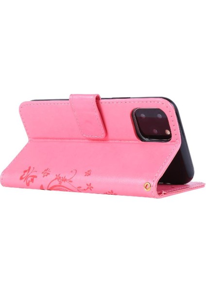 IPhone 11 Için Filp Durumda Pro Max Kart Tutucu Bilek Kayışı Kickstand Pu (Yurt Dışından)