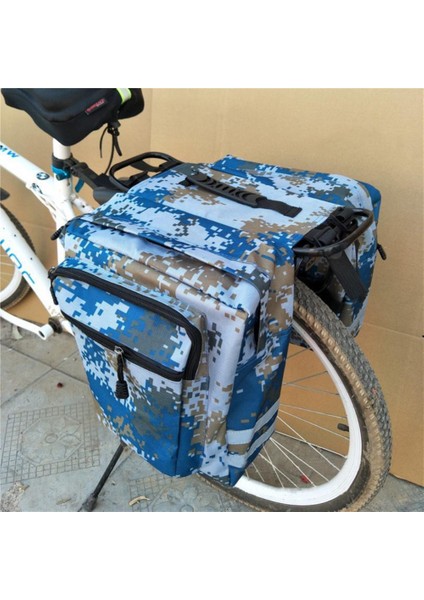Siyah Stil 20L Bisiklet Büyük Çift Paket Kamuflaj Bisiklet Taşıyıcı Çanta Arka Bagaj Bagaj Bisiklet Bagajı Koltuk Pannier Depolama Iki Çanta L Çanta (Yurt Dışından) modelleri