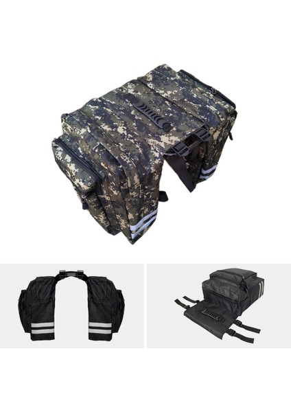 Siyah Stil 20L Bisiklet Büyük Çift Paket Kamuflaj Bisiklet Taşıyıcı Çanta Arka Bagaj Bagaj Bisiklet Bagajı Koltuk Pannier Depolama Iki Çanta L Çanta (Yurt Dışından) indirimleri