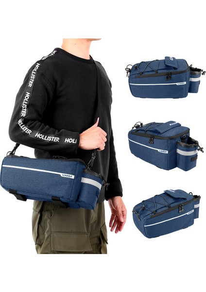 Koyu Mavi Tarzı Lixada Yalıtımlı Trunk Soğutucu Çanta Bisiklet Arka Raf Depolama Bagajı Su Geçirmez Mtb Bisiklet Pannier Çantası Omuz Çantası (Yurt Dışından) modelleri
