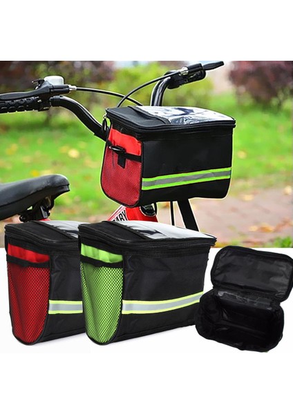 Kırmızı Stil Açık Hava Bisiklet Bisikleti Ön Çerçeve Tüp Çantası Bisiklet Direksiyon Sepeti Paketi Pannier Desteği Bycicle Aksesuarları Telefon Tutucu (Yurt Dışından) fırsatları