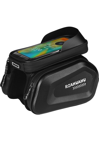 Bisiklet Çantası Yağmurluk Tarzı Rzahuahu 7 Inceleme Bisiklet Ön Çerçeve Çantası Dokunmatik Ekran Su Geçirmez Eva Sert Kabuk Bisiklet Üst Tüp Depolama Çantaları Organizatör Açık (Yurt Dışından) fiyatları