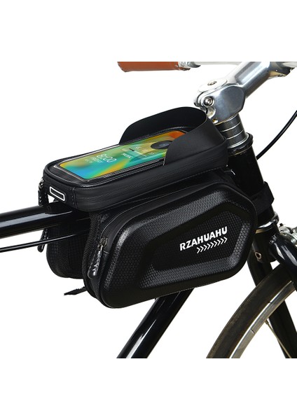 Bisiklet Çantası Yağmurluk Tarzı Rzahuahu 7 Inceleme Bisiklet Ön Çerçeve Çantası Dokunmatik Ekran Su Geçirmez Eva Sert Kabuk Bisiklet Üst Tüp Depolama Çantaları Organizatör Açık (Yurt Dışından) modelleri