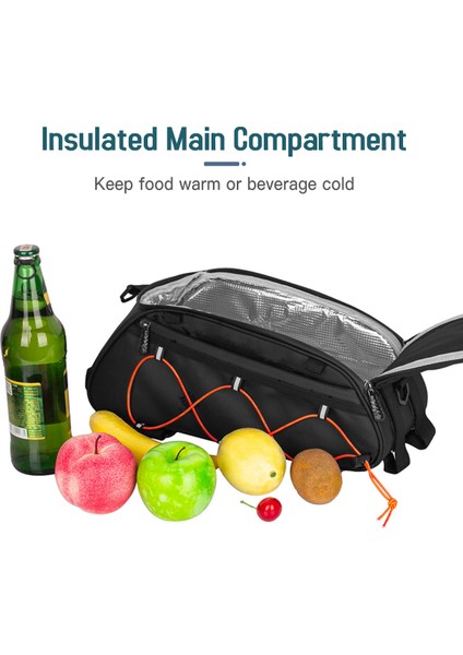 Yeşil Stil 3-In-1 Bisiklet Askı Çantası Bagaj Çantası Su Geçirmez Bisiklet Arka Koltuk Çantası Soğutucu Çanta ile Asılı Çantalar Bisiklet Yükleme Bagaj Çantası (Yurt Dışından) indirimleri