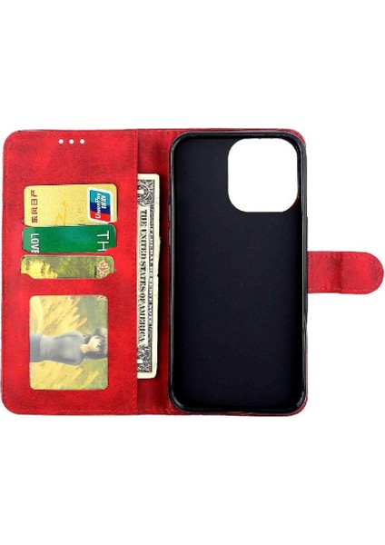 IPhone 14 Için Filp Durumda Pro Max Kart Tutucu Tam Koruma Manyetik Pu (Yurt Dışından)