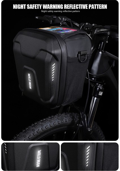 Mtb Dağ Yol Bisikleti Ön Çanta Su Geçirmez 3l Kapasite Direksiyon Çantası Yağmurluk ile Taşınabilir Çok (Yurt Dışından) fırsatları