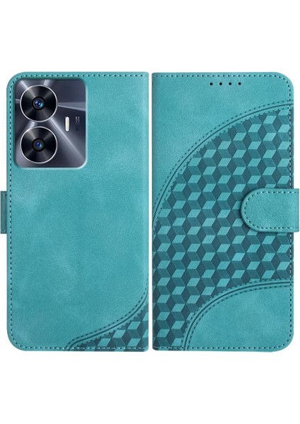 Realme C55 Manyetik Kart Tutucu Için Flip Case Pu Deri Kapak Çevirin (Yurt Dışından)