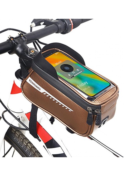 Altın Tarzı 1.5l Bisiklet Çantası Su Geçirmez Dokunmatik Ekran Telefon Kılıfı Üst Tüp Çantası Çerçeve Ön Tüp Işık Bariyeri Kulaklık Deliği Bisiklet Çerçeve Pouch (Yurt Dışından) modelleri