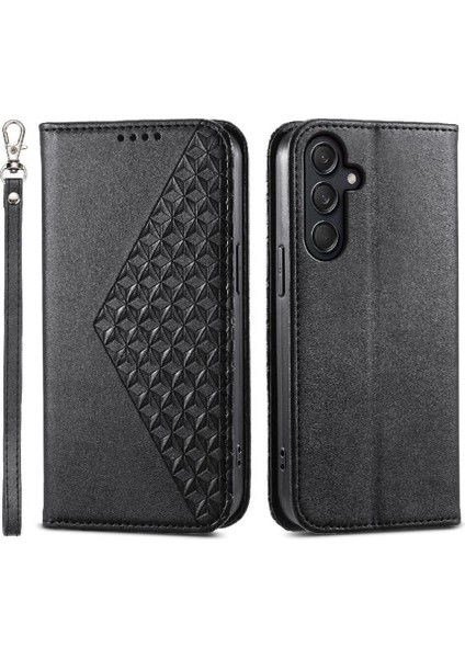 Samsung Galaxy M55 Günlük Kullanım Için Flip Case Standı Cüzdan El Kayışı Eşkenar Dörtgen (Yurt Dışından) indirimleri
