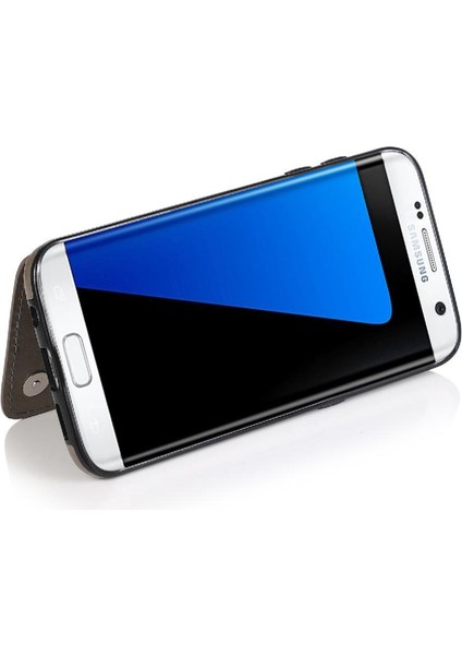 Samsung Galaxy S7 Kenar Desen Çiçek Pu Için Kart Tutucu Kılıf ile Cüzdan (Yurt Dışından)