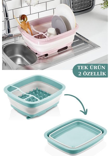 Katlanabilir Bulaşıklık & Badya, Akordiyon Kaşıklık Bölmeli Tabaklık Kurutmalık Badya 1 Adet