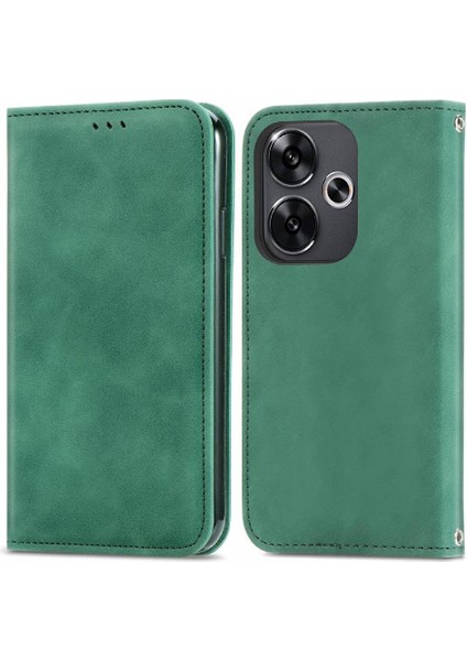 Xiaomi Poco F6 Flip Kapak Için Flip Case Basit Iş Deri Kılıf (Yurt Dışından)