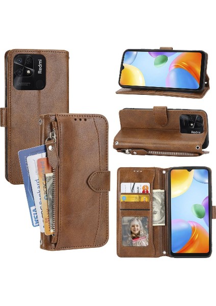 Xiaomi Redmi 10C Için Flip Case Pu Deri Kayış Kart Tutucu Kickstand (Yurt Dışından)