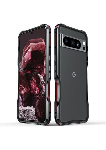 Google Piksel 8 Pro Ağır Hibrit Metal Tampon Askeri Sınıf Için Kılıf (Yurt Dışından)