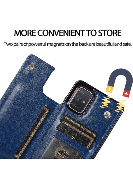 Samsung Galaxy A71 5g Pu Deri Kickstand Kart Yuvaları ile Cüzdan Kılıf (Yurt Dışından)