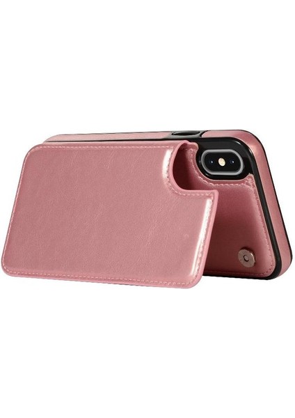 Kart Tutucu Kickstand Çift Manyetik ile IPhone Xs Max Için Cüzdan Kılıf (Yurt Dışından) fiyatları