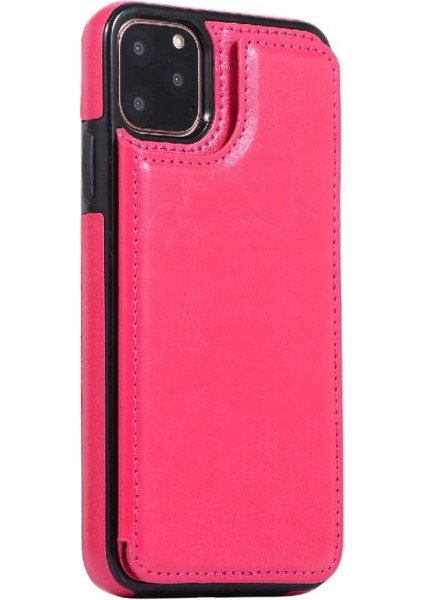 Kart Tutucu Kart Yuvaları Toka ile IPhone 11 Pro Pu Deri Için Cüzdan Kılıf (Yurt Dışından)