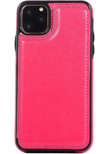 Kart Tutucu Kart Yuvaları Toka ile IPhone 11 Pro Pu Deri Için Cüzdan Kılıf (Yurt Dışından)