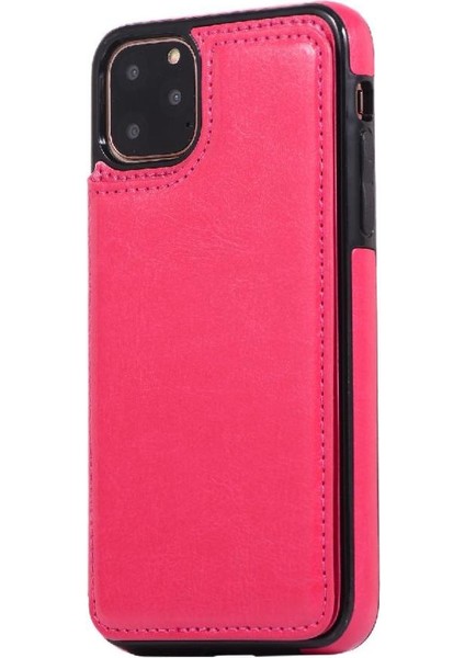 Kart Tutucu Kart Yuvaları Toka ile IPhone 11 Pro Pu Deri Için Cüzdan Kılıf (Yurt Dışından)