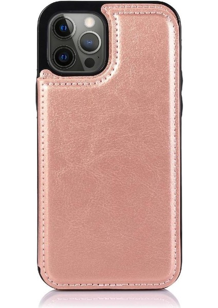 Kart Sahibi ile IPhone 13 Pro Max Pu Deri Kart Yuvaları Için Cüzdan Kılıf (Yurt Dışından)