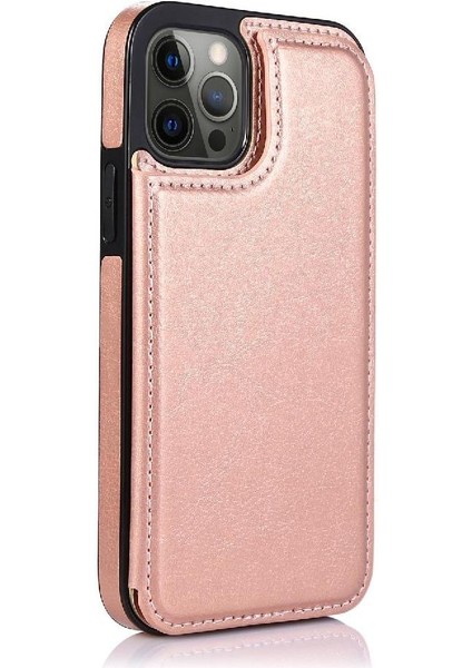 Kart Sahibi ile IPhone 13 Pro Max Pu Deri Kart Yuvaları Için Cüzdan Kılıf (Yurt Dışından)