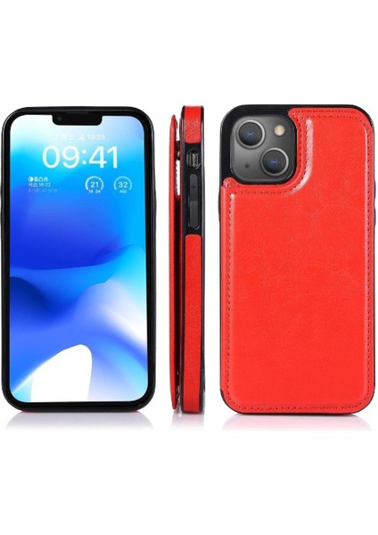 Kart Tutucu Kickstand Kart Yuvaları ile IPhone 14 Artı Cüzdan Durumda Pu (Yurt Dışından)