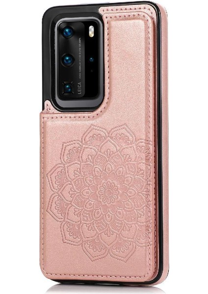 Cüzdan Kart Tutucu Kılıf ile Huawei P40 Pro Pu Deri Çevirme Darbeye (Yurt Dışından)