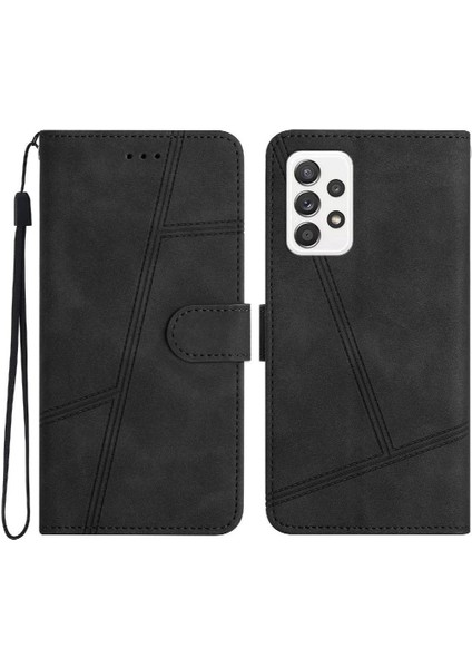 Samsung Galaxy A33 Için Flip Case 5g Cüzdan Pu Deri Bilek Kayışı Tam (Yurt Dışından)